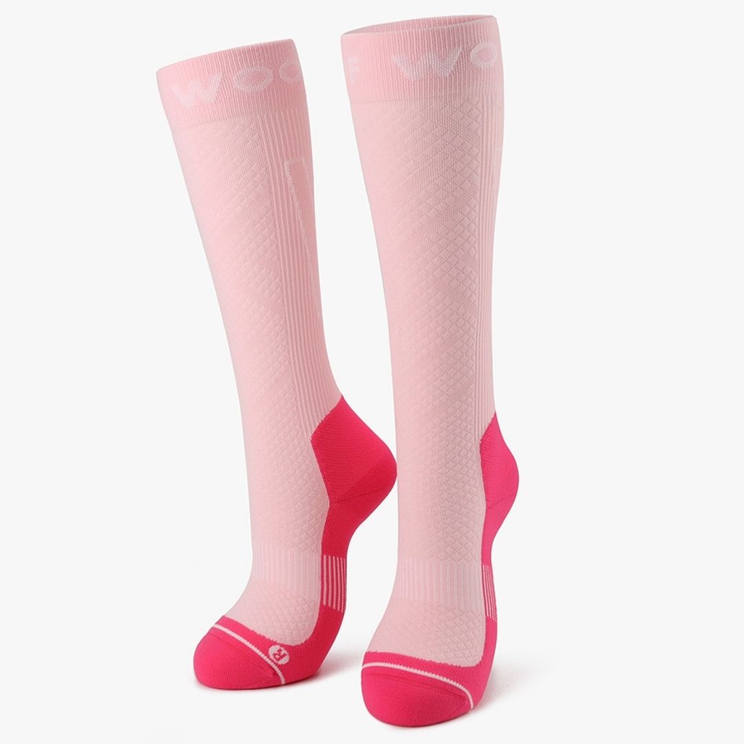 Performance Compression Socks, Pink and Fluro Pink