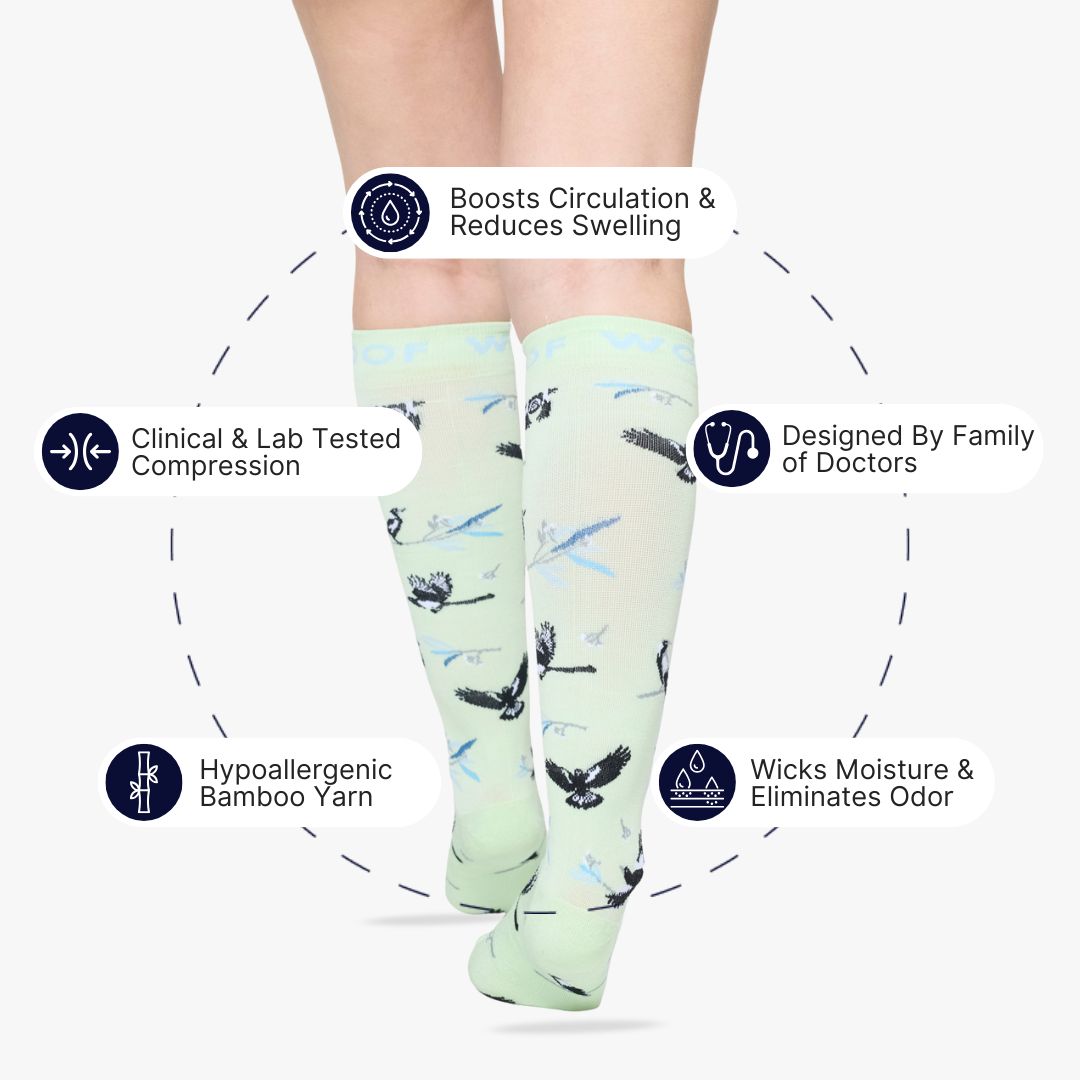 Swooping Season Bamboo Compression Socks